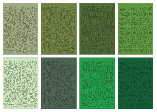Echo Park Sticker Book-Green Alpha - 5A003W4W-1HRQY
