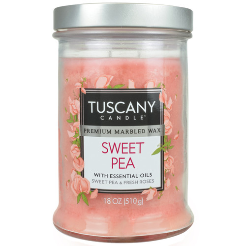 Tuscany Candle- Candle 2-Wick Single Pour Smooth Wax 18oz-Sweet Pea - 5A003S0X-1HNY1 - 644124545896