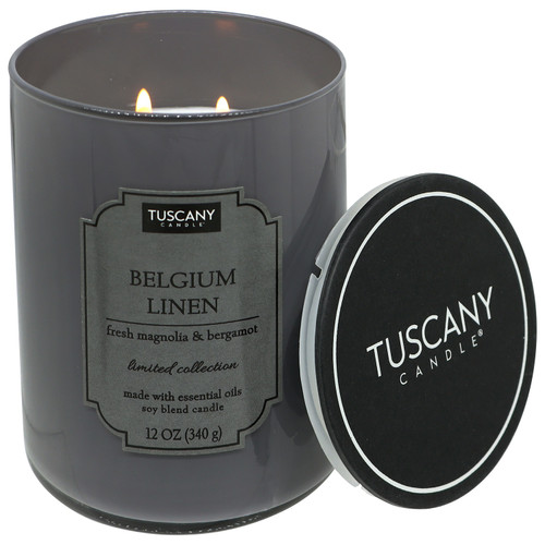 Tuscany Candle-Candle 2-Wick Color Splash Opaque Jar 12oz-Belgium Linen - 5A003S0L-1HNWG