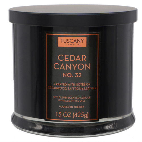 Tuscany Candle-Candle 3-Wick Homme & Heritage Black Jar 15oz-Cedar Canyon - 5A003S0B-1HNS7 - 644124770755