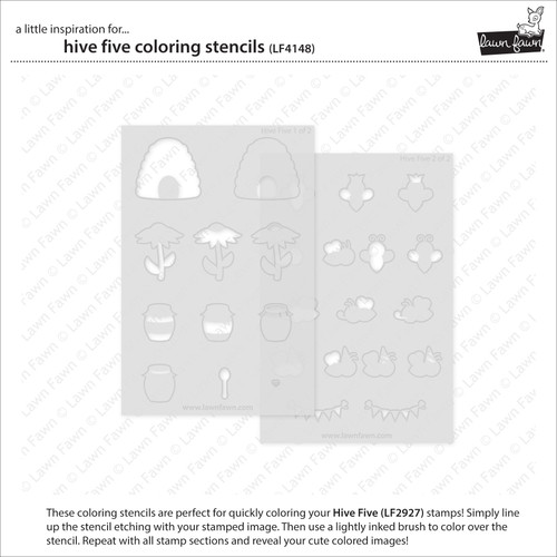 Lawn Clippings Coloring Stencil-Hive Five - 5A003VDP-1HR4Y