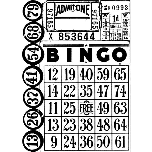 Tim Holtz Cling Stamp 2.5"X3.5"-Games - COM-1HR33 - 732388247431