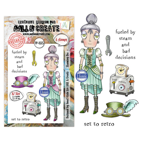 AALL And Create A7 Photopolymer Clear Stamp Set-Steaming Dee - 5A003WFV-1HS2F - 5061097791672