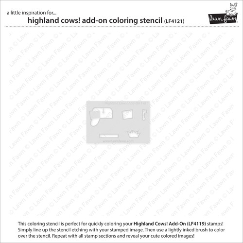 Lawn Clippings Add-On Coloring Stencils-Highland Cows! - 5A003VDR-1HR5N