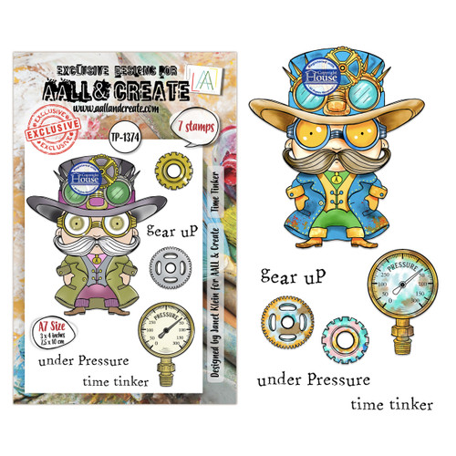 AALL And Create A7 Photopolymer Clear Stamp Set-Time Tinker - 5A003WG1-1HS21 - 5061097791665
