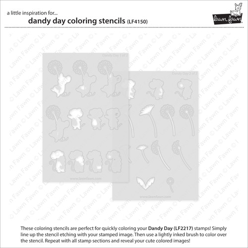 Lawn Clippings Coloring Stencil-Dandy Day - 5A003VDJ-1HR5F