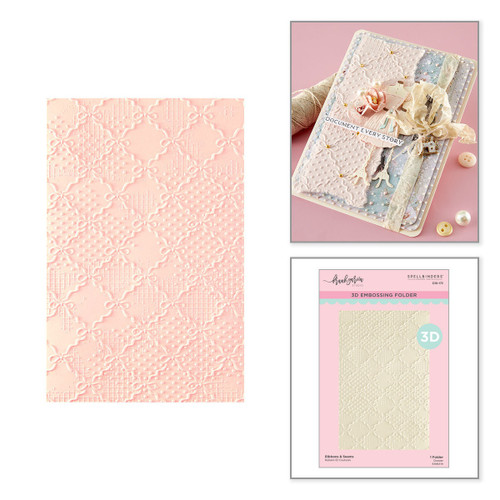 Spellbinders 3D Embossing Folder-Ribbons & Seams - 5A003XG7-1HSFN