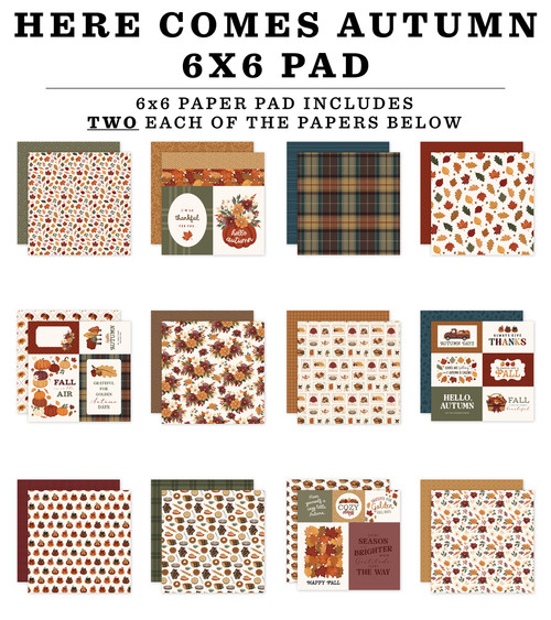 Carta Bella Double-Sided Paper Pad 6"X6"-Here Comes Autumn - 5A003VX1-1HRDC
