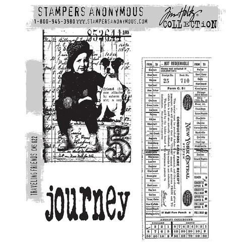 Tim Holtz Cling Stamps 7"X8.5"-Traveling Friends - CMS-1HR35 - 608870506914