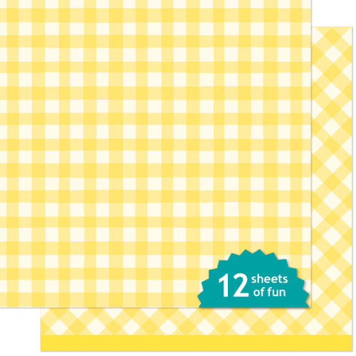 Lawn Fawn Paper 12x12 Pack-Giddy for Gingham, Picnic Basket - 5A003VBW-1HR3R - 783385669597