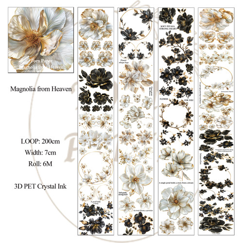 Torn Pape 3D Gloss PET Tape 6m-Magnolia From Heaven - 5A003XMX-1HSPN - 8800325562380