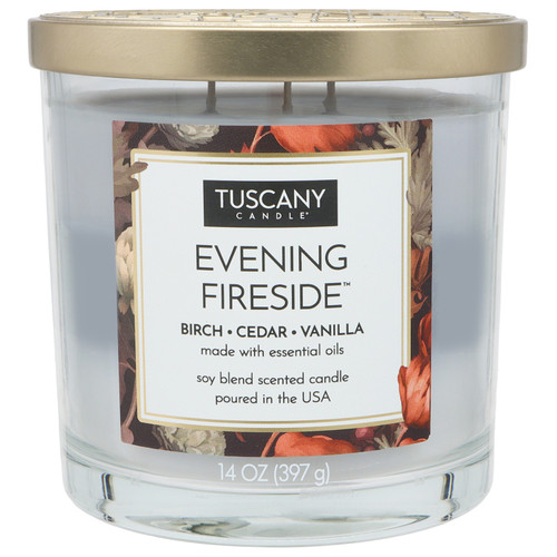 Tuscany Candle-Candle 3-Wick Triple Pour Soy Wax 14oz-Evening Fireside - 5A003S10-1HNY9 - 644124678884