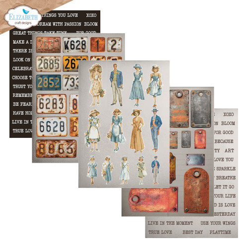 Elizabeth Craft Cardstock Pack 5.8"X8.3"-Journal Ephemera 2 - 5A003WP9-1HS9R