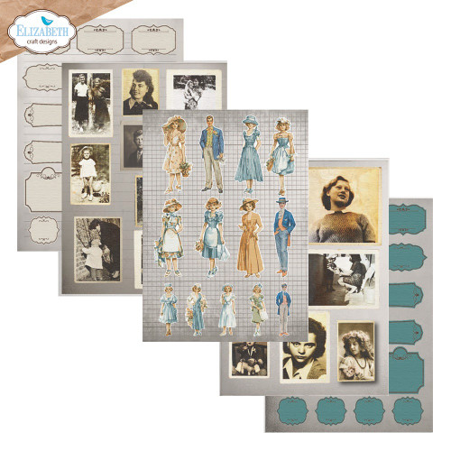 Elizabeth Craft Cardstock Pack 5.8"X8.3"-Journal Ephemera 2 - 5A003WP9-1HS9R