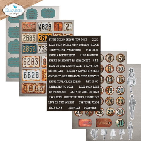 Elizabeth Craft Cardstock Pack 5.8"X8.3"-Journal Ephemera 2 - 5A003WP9-1HS9R