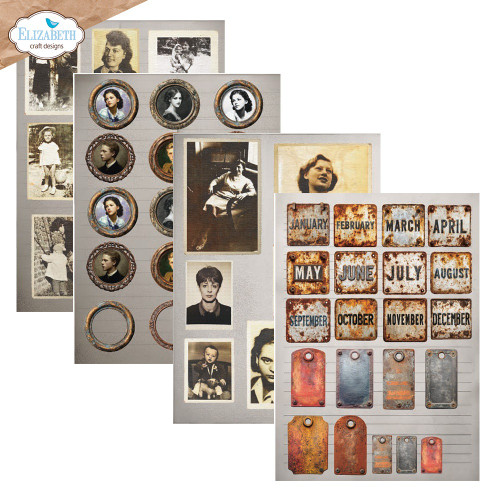 Elizabeth Craft Cardstock Pack 5.8"X8.3"-Journal Ephemera 2 - 5A003WP9-1HS9R