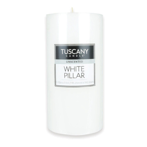 Tuscany Candle Unscented Candle Pillar 4x7.5 Inch Flat Top-White Unscented - 5A003S1F-1HNR9 - 644124561384