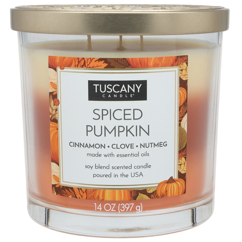 Tuscany Candle-Candle 3-Wick Triple Pour Soy Wax 14oz-Spiced Pumpkin - 5A003S10-1HNW2 - 644124741571