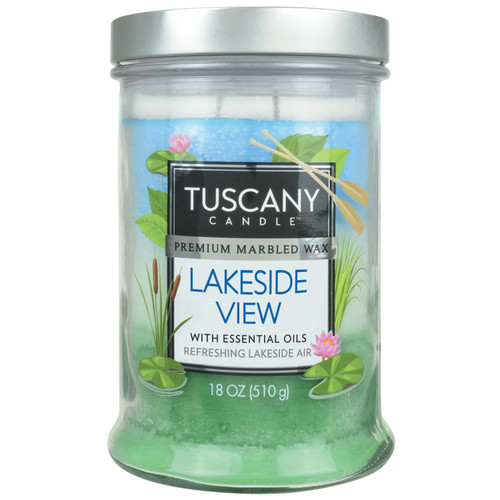 Tuscany Candle-Candle 2-Wick Triple Pour Mottled Wax 18oz-Lakeside View - 5A003S1C-1HNS1 - 644124595990