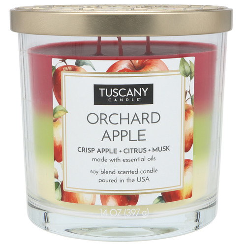 Tuscany Candle-Candle 3-Wick Triple Pour Soy Wax 14oz-Orchard Apple - 5A003S10-1HNXN - 644124678860