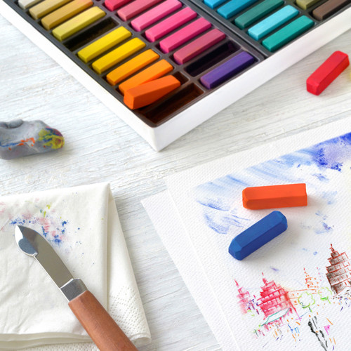Faber Castell-Soft Pastels Half Length-Set of 72-Soft Pastels - 5A003R1T-1HMKL