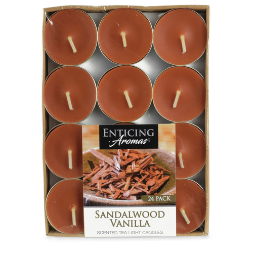 Enticing Aromas Candle Tea Light 24pk-Sandalwood Vanilla - 5A003S0V-1HNVM - 644124675579