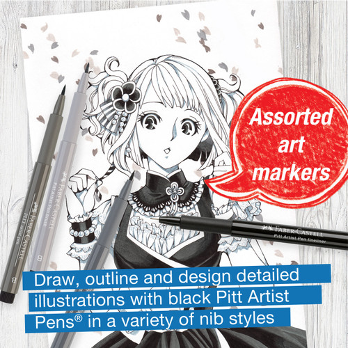Faber Castell Creative Studio-Pitt Artist Pen Set-Set of 8-Manga Basic Set - 5A003R1Y-1HMK8