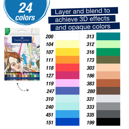 Faber Castell-Goldfaber Sketch Markers-Set of 24-Sketch Markers - 5A003R1X-1HMKJ