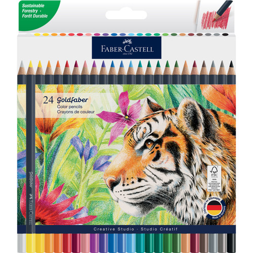 Faber Castell-Goldfaber Color Pencil Box-Set of 24-Landscape Colors - 5A003R1P-1HMKM - 092633323571