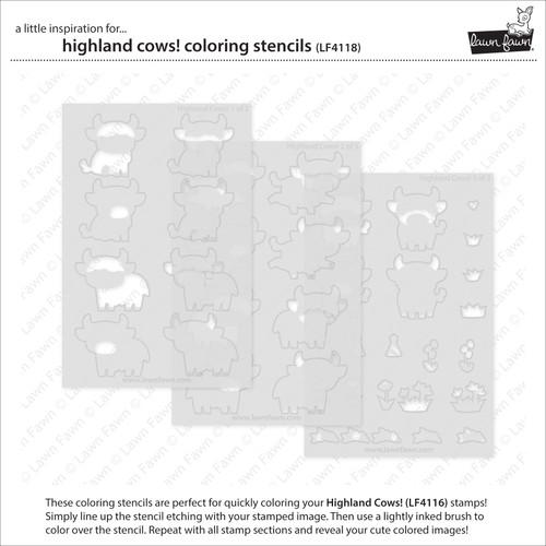Lawn Clippings Coloring Stencil-Highland Cows! - 5A003VDF-1HR4L