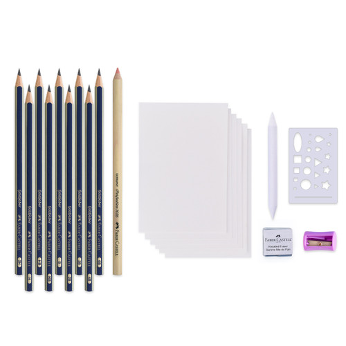 Faber Castell Creative Studio-Art Set-Set of 12-Accessories Set of 20 - 5A003R1D-1HMKP