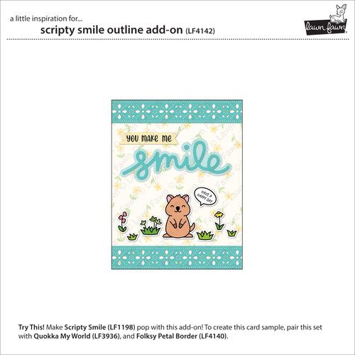 Lawn Cuts Custom Craft Dies-Scripty Smile Outline - 5A003VBV-1HR4S