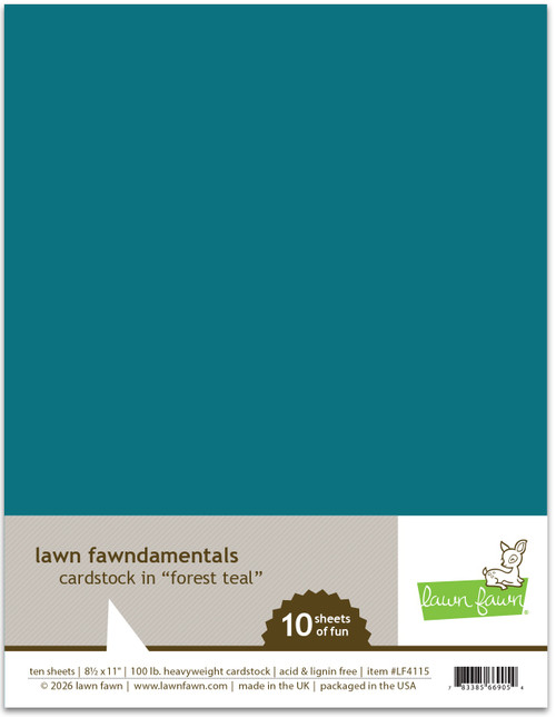 Lawn Fawn 8.5" X 11" Cardstock-Forest Teal - 5A003VBK-1HR5P - 783385669054