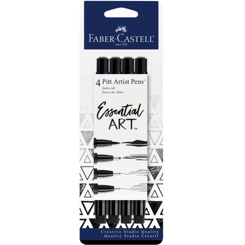 Faber Castell Creative Studio-Pitt Artist Pen Set- Set of 4-Essential Art - 5A003R1V-1HMK5 - 092633805817