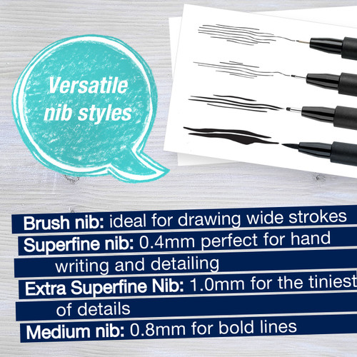 Faber Castell Creative Studio-Pitt Artist Pen Set- Set of 4-Essential Art - 5A003R1V-1HMK5