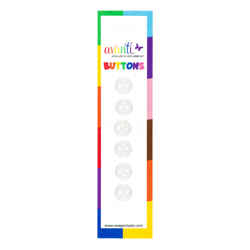 12 Pack - Avanti Carded Buttons 6/Card-Clear - 5A003R31-1HMT2 - 700332630622