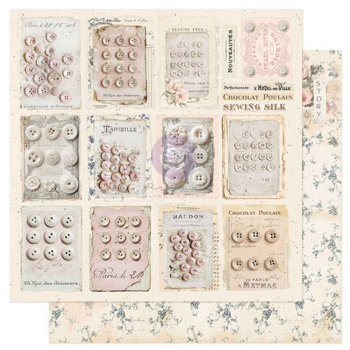 10 Pack - Prima Buttons & Keepssakes Double-Sided Cardstock 12"X12" -Tattered Beauties - 5A003T2W-1HPHK - 655350982300