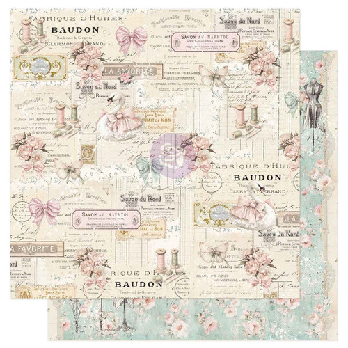 10 Pack - Prima Buttons & Keepssakes Double-Sided Cardstock 12"X12" -Delicate Stitches - 5A003T2W-1HPHH - 655350982287