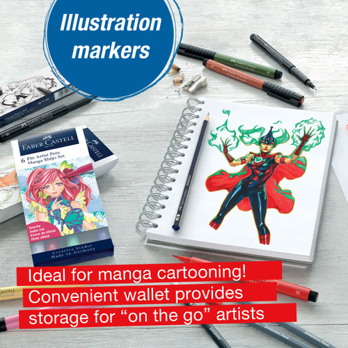 Faber Castell Creative Studio-Pitt Artist Pen Set- Set of 4-Manga Black Set - 5A003R1V-1HMKR Faber Castell Creative Studio-Pitt Artist Pen Set- Set of 4-Manga Black Set - 5A003R1V-1HMKR