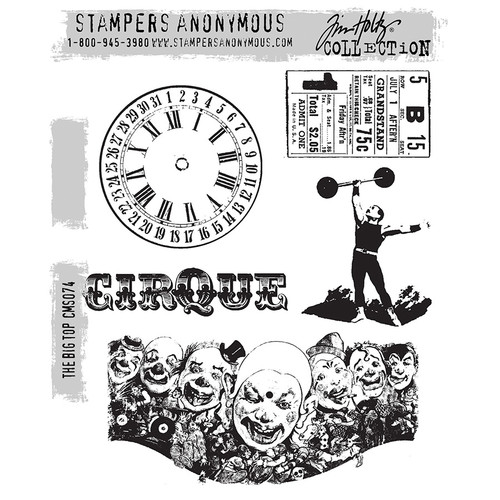 Tim Holtz Cling Stamps 7"X8.5"-The Big Top - CMS-1HR38 - 608870507119