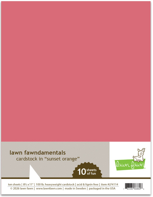 Lawn Fawn 8.5" X 11" Cardstock-Sunset Orange - 5A003VCY-1HR4X - 783385668606
