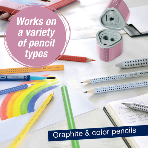 Faber Castell- GripTrio Pencil Sharpener - Rose Shadows - 5A003R1Q-1HMK4