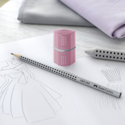 Faber Castell- GripTrio Pencil Sharpener - Rose Shadows - 5A003R1Q-1HMK4