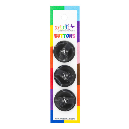 12 Pack - Avanti Carded Buttons 3/Card-Black - 5A003R4J-1HMRC - 700332545506