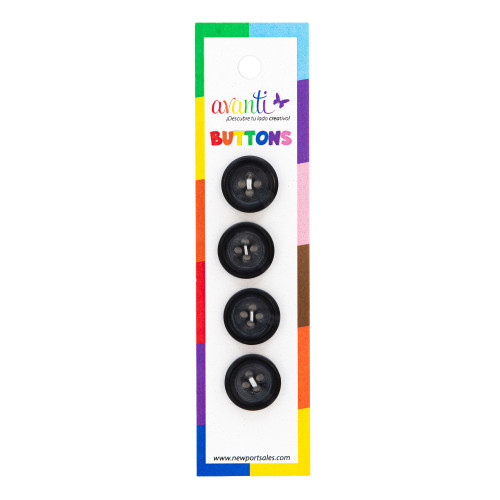 12 Pack - Avanti Carded Buttons 4/Card-Black - 5A003R4H-1HMPP - 700332446483