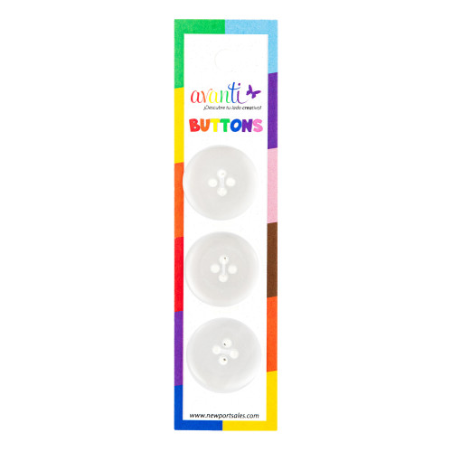 Avanti Carded Buttons 3/Card-White - 5A003R5Y-1HMQH - 700332619382