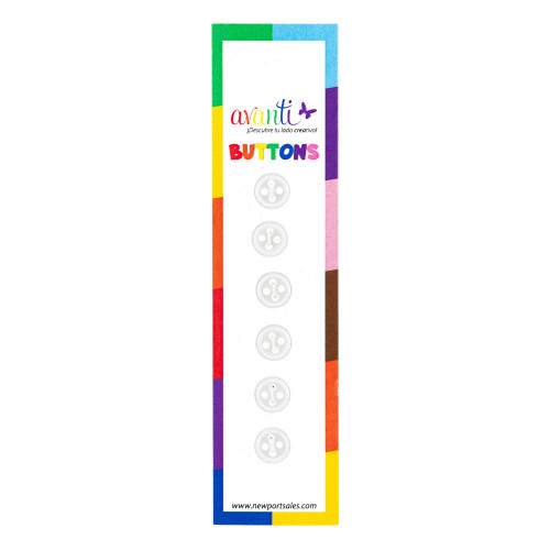 Avanti Carded Buttons 6/Card-Clear - 5A003R5M-1HMST - 700332630684