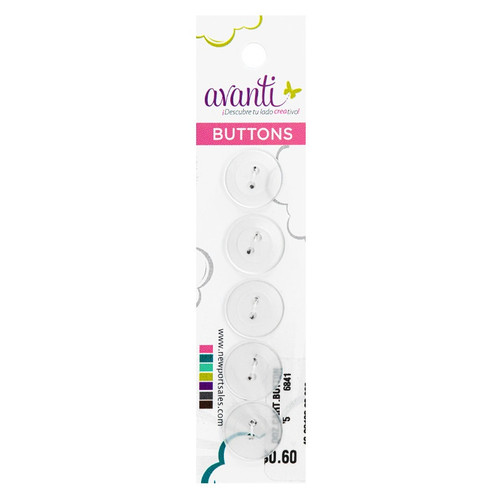 12 Pack - Avanti Carded 2-Hole Shirt Buttons 5/Card-Clear - 5A003R4W-1HMQ4 - 700332584635