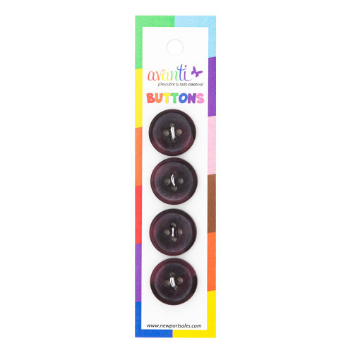 12 Pack - Avanti Carded Buttons 4/Card-Gray - 5A003R49-1HMPW - 700332446377