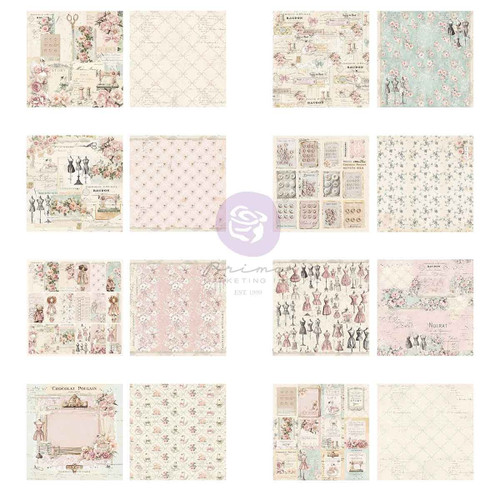 Prima Double-Sided Paper Pad 6"X6" 32/Pkg-Buttons & Keepsakes - 5A003T3B-1HPHY